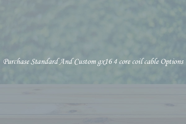 Purchase Standard And Custom gx16 4 core coil cable Options