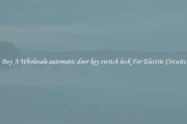 Buy A Wholesale automatic door key switch lock For Electric Circuits