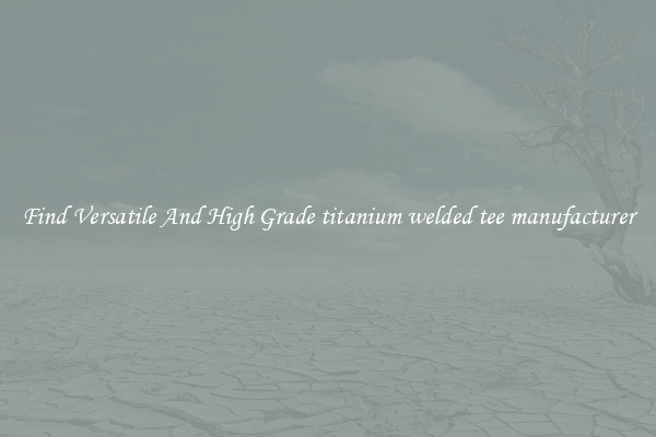 Find Versatile And High Grade titanium welded tee manufacturer