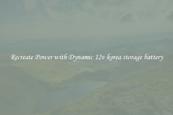 Recreate Power with Dynamic 12v korea storage battery