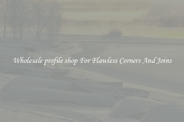 Wholesale profile shop For Flawless Corners And Joins