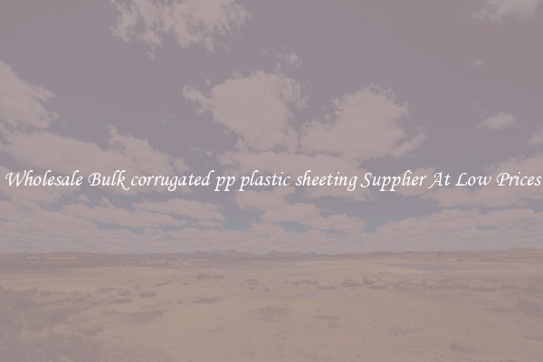 Wholesale Bulk corrugated pp plastic sheeting Supplier At Low Prices