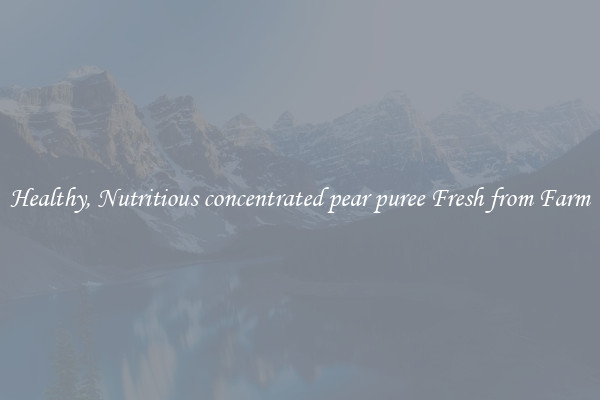 Healthy, Nutritious concentrated pear puree Fresh from Farm