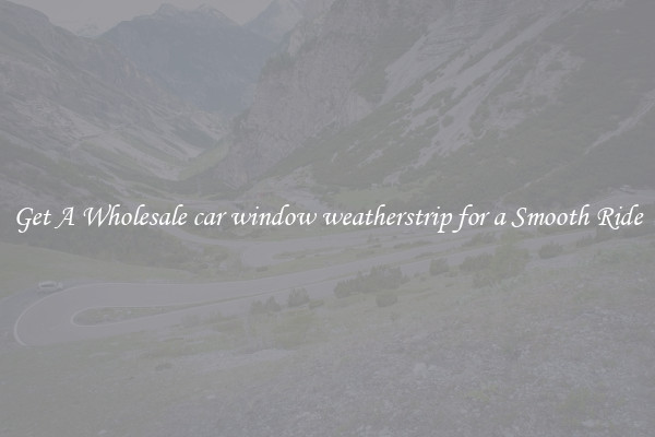 Get A Wholesale car window weatherstrip for a Smooth Ride