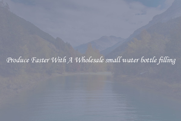 Produce Faster With A Wholesale small water bottle filling