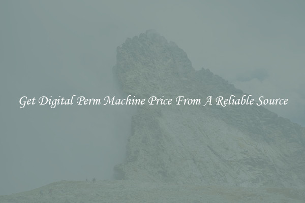Get Digital Perm Machine Price From A Reliable Source