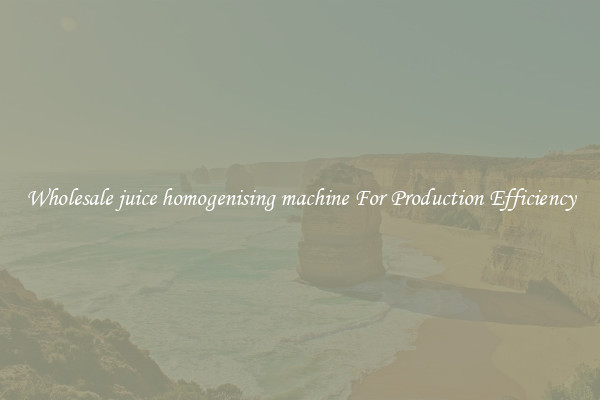 Wholesale juice homogenising machine For Production Efficiency
