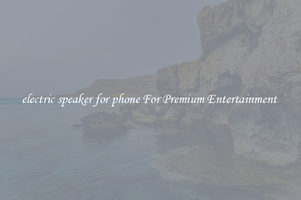 electric speaker for phone For Premium Entertainment 