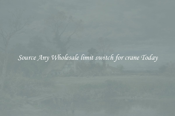 Source Any Wholesale limit switch for crane Today