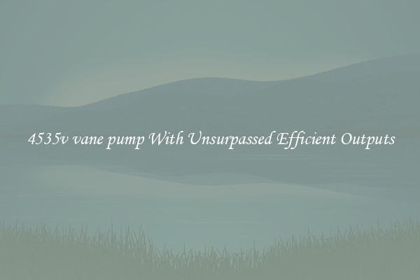 4535v vane pump With Unsurpassed Efficient Outputs