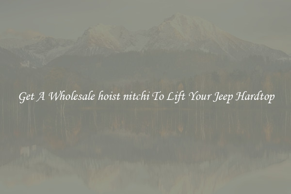 Get A Wholesale hoist nitchi To Lift Your Jeep Hardtop